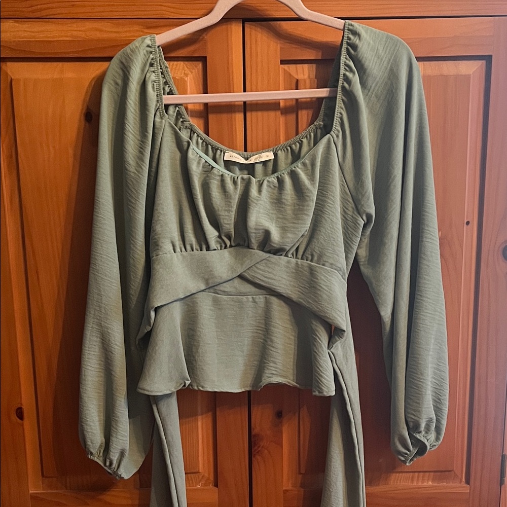 Altar'd State Sage Green Blouse